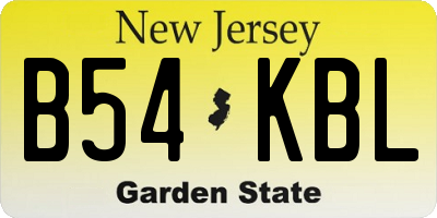 NJ license plate B54KBL