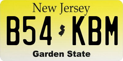 NJ license plate B54KBM