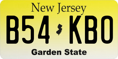 NJ license plate B54KBO
