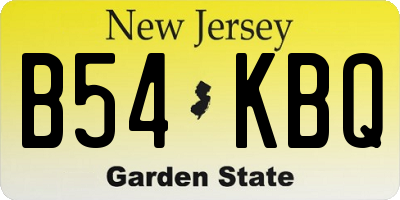 NJ license plate B54KBQ