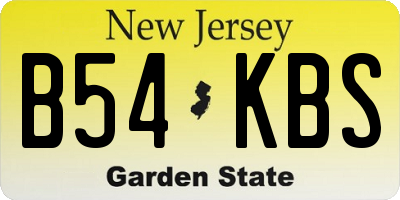 NJ license plate B54KBS