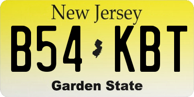 NJ license plate B54KBT