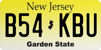 NJ license plate B54KBU