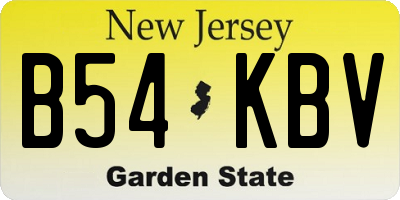 NJ license plate B54KBV