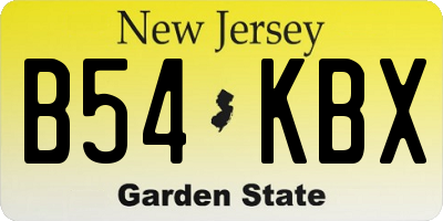 NJ license plate B54KBX