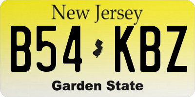 NJ license plate B54KBZ