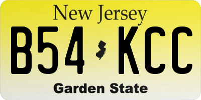 NJ license plate B54KCC