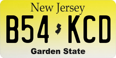 NJ license plate B54KCD