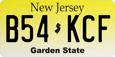 NJ license plate B54KCF