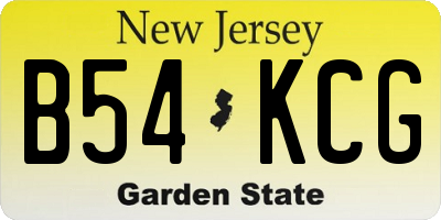 NJ license plate B54KCG
