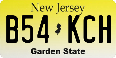 NJ license plate B54KCH