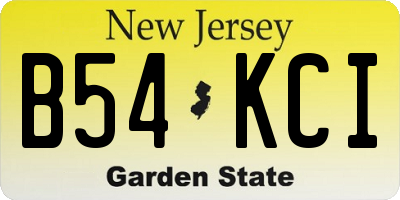 NJ license plate B54KCI