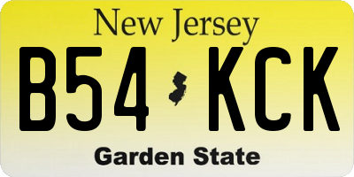 NJ license plate B54KCK