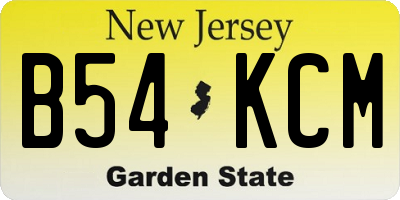 NJ license plate B54KCM
