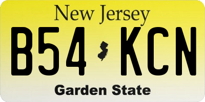 NJ license plate B54KCN