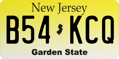 NJ license plate B54KCQ