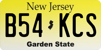 NJ license plate B54KCS