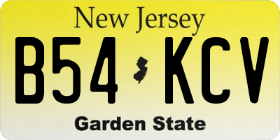 NJ license plate B54KCV
