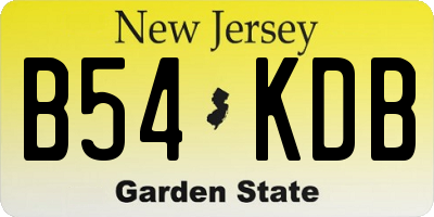 NJ license plate B54KDB