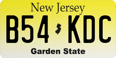 NJ license plate B54KDC
