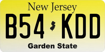 NJ license plate B54KDD