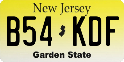 NJ license plate B54KDF
