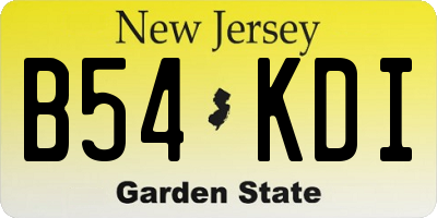NJ license plate B54KDI