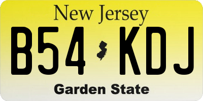 NJ license plate B54KDJ