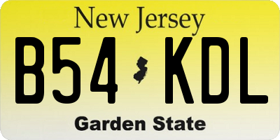 NJ license plate B54KDL
