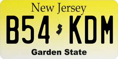 NJ license plate B54KDM