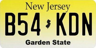 NJ license plate B54KDN