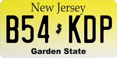 NJ license plate B54KDP