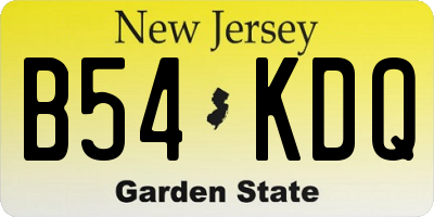 NJ license plate B54KDQ