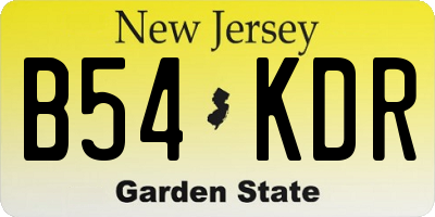 NJ license plate B54KDR