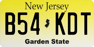 NJ license plate B54KDT