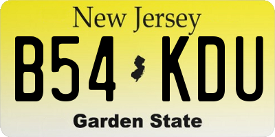 NJ license plate B54KDU
