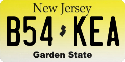 NJ license plate B54KEA
