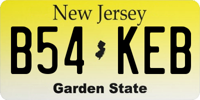 NJ license plate B54KEB