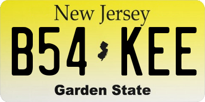 NJ license plate B54KEE