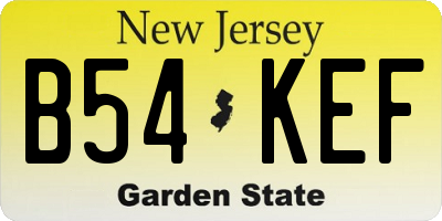 NJ license plate B54KEF