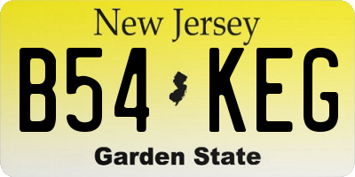 NJ license plate B54KEG