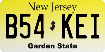 NJ license plate B54KEI