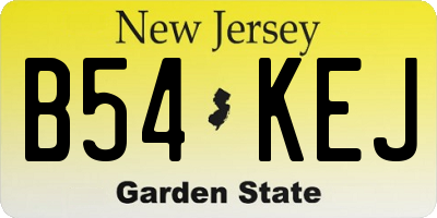 NJ license plate B54KEJ