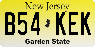 NJ license plate B54KEK