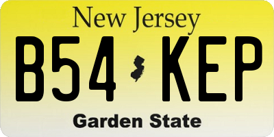 NJ license plate B54KEP