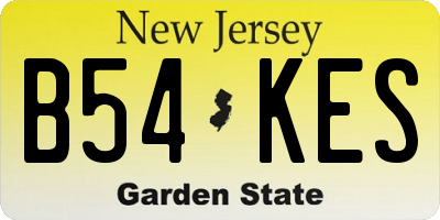 NJ license plate B54KES