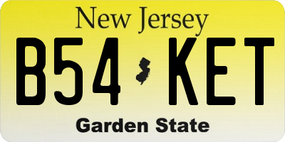 NJ license plate B54KET