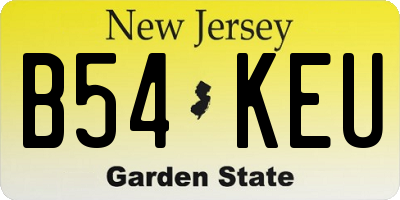 NJ license plate B54KEU