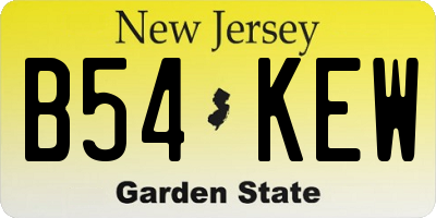 NJ license plate B54KEW