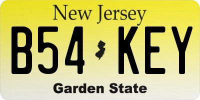 NJ license plate B54KEY